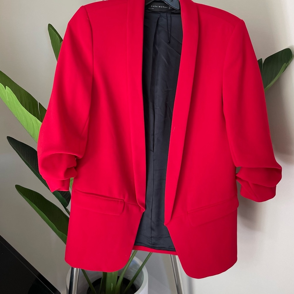 Zara red pantsuit